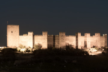 Castillo de Bury Al-Hammam in Banos de la Encina La Mancha province Spain old medieval castle with 14 towers from the air