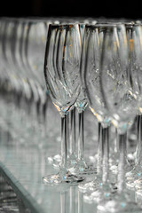 Arrange the champagne glass for preparing the party.
