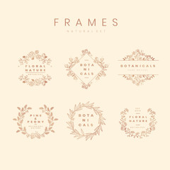 Floral botanical frame collection