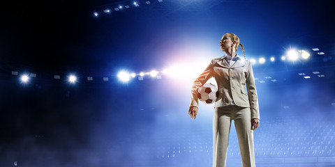 Fototapeta premium She is playing her own game. Mixed media