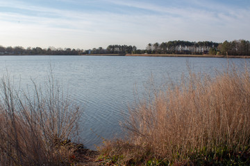 sunset over the lake