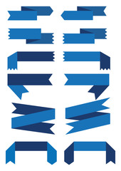 Fototapeta premium set of blue ribbon banner icon