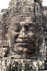 Fototapeta na wymiar Angkor Wat Ancient Face and Sculpture Texture