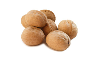 Walnuts isolated on white background. With clipping path.