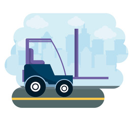 under construction forklift vehicle