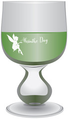 Glass filled with absinthe