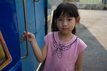 Portrait Asian Thailand child girl cute