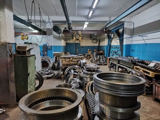 pipes machinery and turbine at a plant