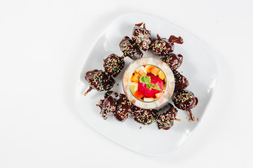Chocolate assorted fruit