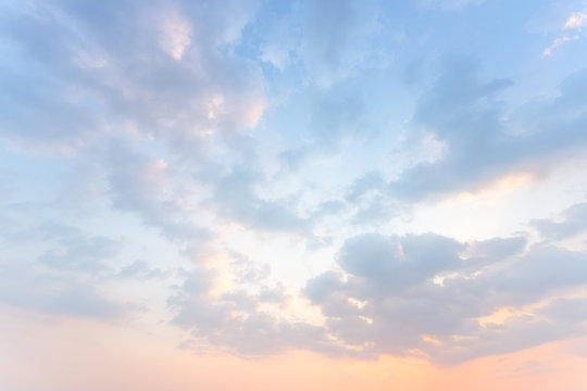 Soft blue sky fuse with sunset light to look like heaven peaceful