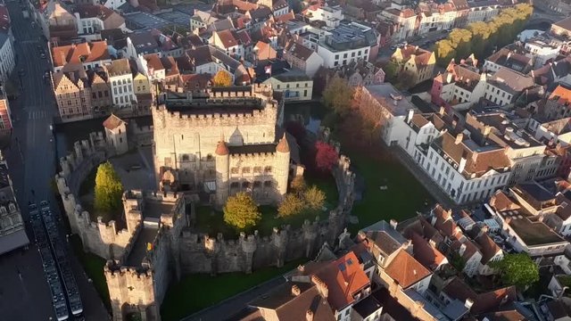 Drone shot Castle of Ghent
