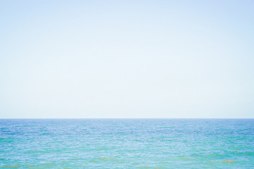 Fototapeta premium blue sea blue sky horizon minimal peacefulness concept idea for holiday clean air
