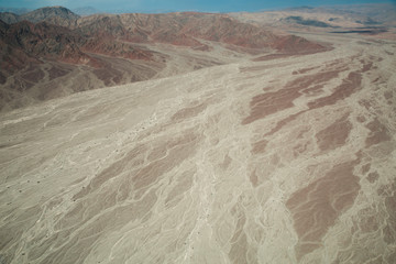 bed of dry rivers in the Nazca desert.
