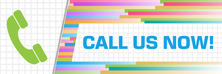 Call Us Now Colorful Background Squares Grid 