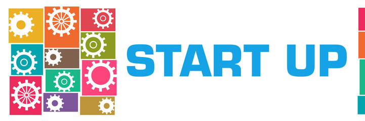 Start Up Colorful Gears Grid Left 