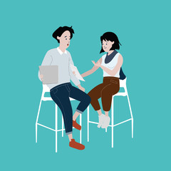 Obraz premium Man and Woman Casual Meeting 