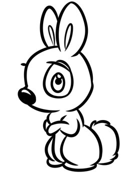 rabbit cartoon illustration isolated image coloring page