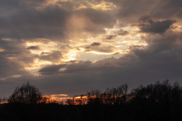 Sunset. clouds on the sky.