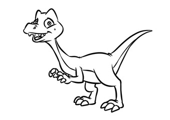 Raptor dinosaur birthday egg cartoon illustration isolated image coloring page