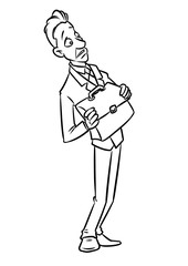Man businessman job fear character cartoon illustration isolated image