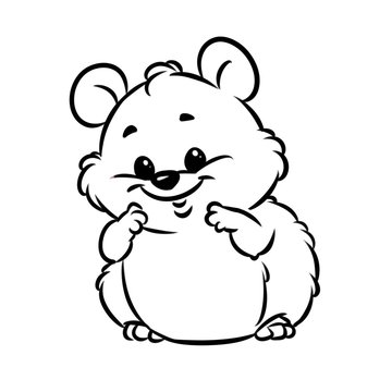 Little hamster animal character coloring page cartoon illustration isolated image