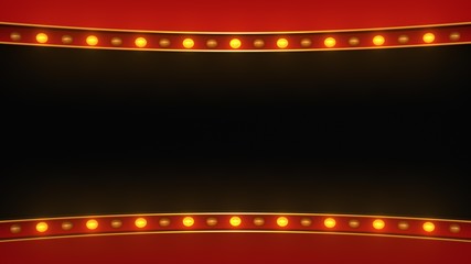 Red marquee light board sign retro on white background. 3d rendering - Powered by Adobe