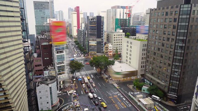 Aerial Tokyo Ginza Skyline Time Lapse