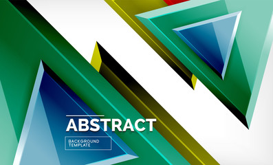 Flying triangles compostion geometric background