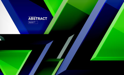 Flying triangles compostion geometric background