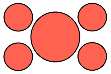 Orange Circular Banners, Black Border and White Background. Use for Illustration purpose, background, website, businesses, presentations, Product Promotions.. Empty Circles for Text, Data Placement.