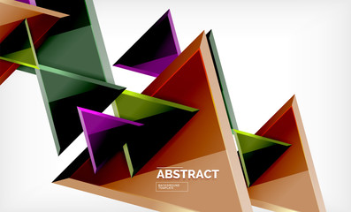 Triangular low poly background design, multicolored triangles