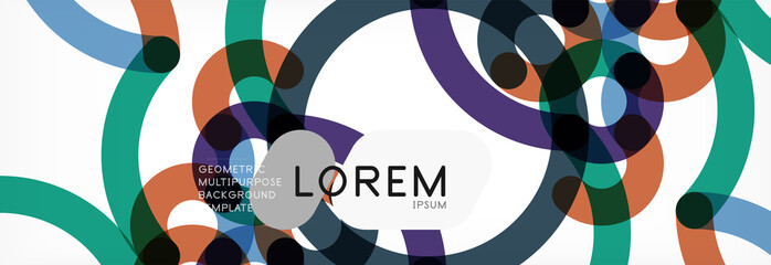 Curly lines abstract background, color overlapping linear texture