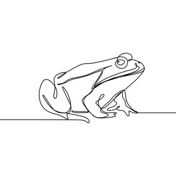 recommend clip art: Continuous line drawing of frog vector illustration future minimalism style