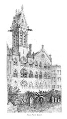 Obraz premium New York city. Engraving illustration