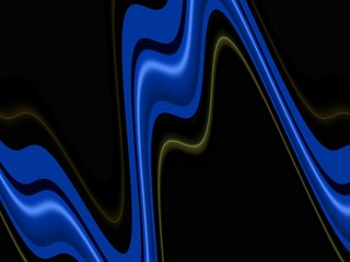 Blue dark sparkling fluid shapes, abstract background and texture