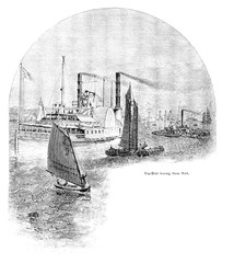 New York city. Engraving illustration