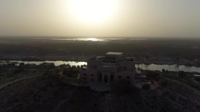 Drone shot of the ancient city of Babylon in Iraq