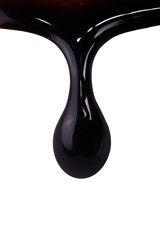 Drop of chocolate isolated on white background