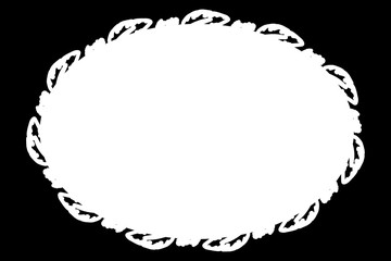 Abstract Decorative Black & White Photo Frame. Type Text Inside, Use as Overlay or for Layer / Clipping Mask