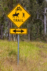 Obraz premium Recreational activity sign-post on the Atherton Tablelands in Tropical North Queensland, Australia