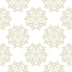 Fototapeta na wymiar Floral seamless olive green pattern. On white background