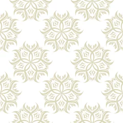 Foto auf Glas Floral seamless olive green pattern. On white background © Liudmyla