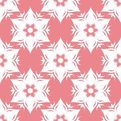  Floral seamless pattern. White flowers on pink background