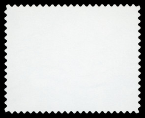 Blank Postage Stamp - Isolated on Black Background