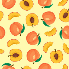 PEACH FRUIT SEAMLESS PATTERN