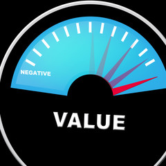 Cost Versus Value Gauge Portrays Spending vs Benefit Received - 3d Illustration