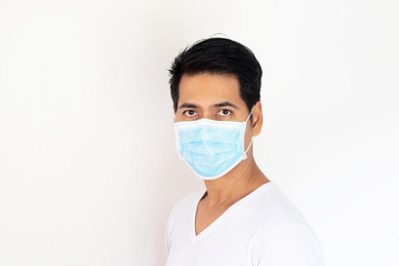 Asian man wear surgical mask