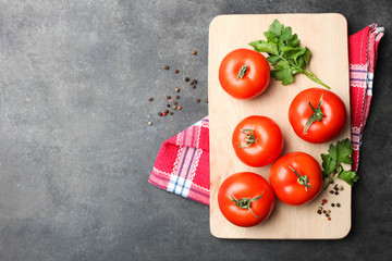 Fototapeta na wymiar natural organic tomatoes with herbs
