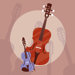 Fototapeta premium fiddle instrument musical icon