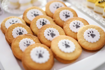 Delicious cookies on candy bar